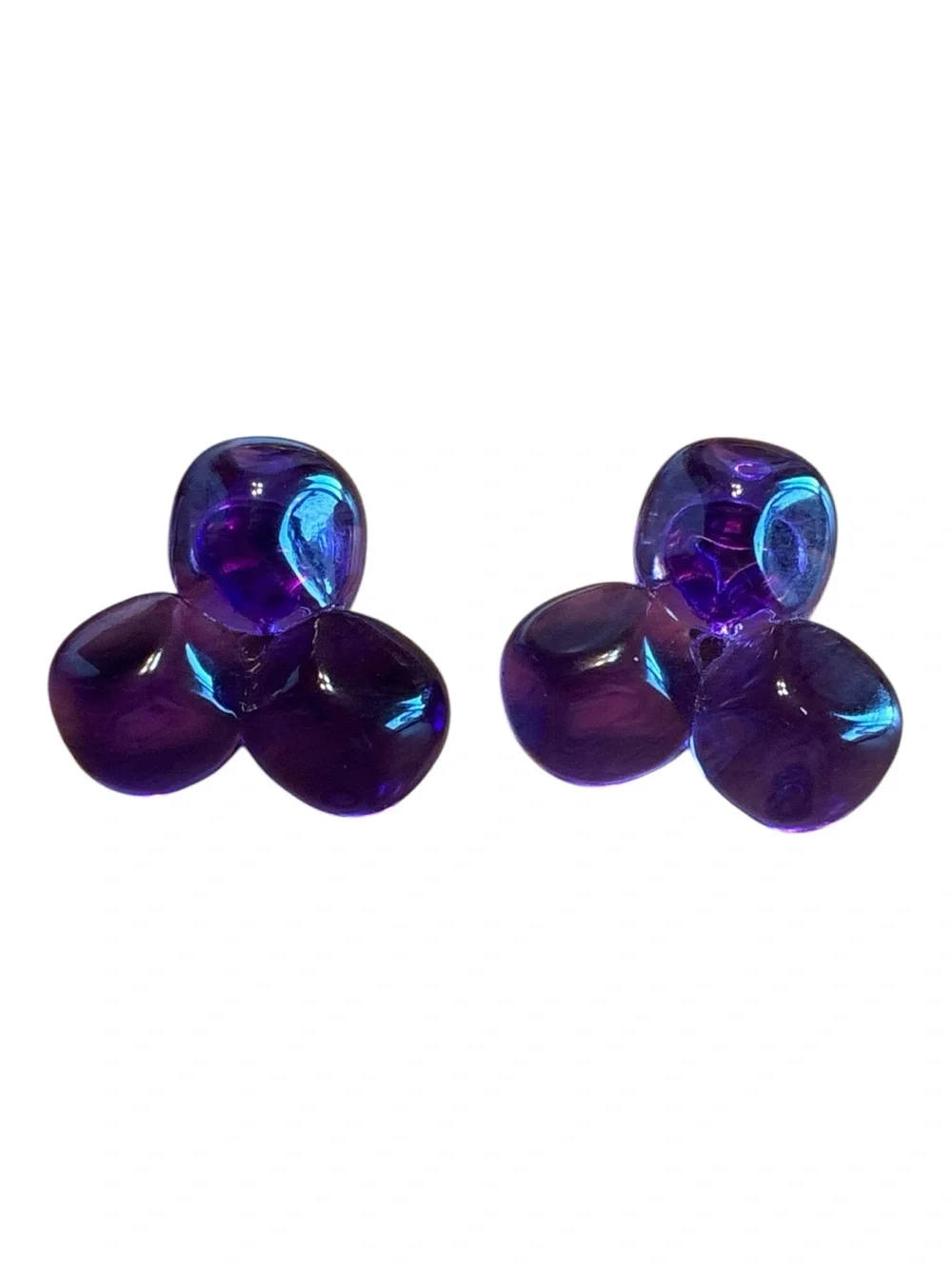 ✨ 3/$15 ✨ Purple Translucent Cluster Clip On Earrings